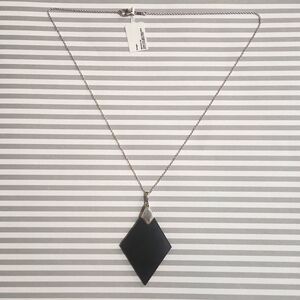 Geometric Black  Magnetic Sterling Silver Necklace
